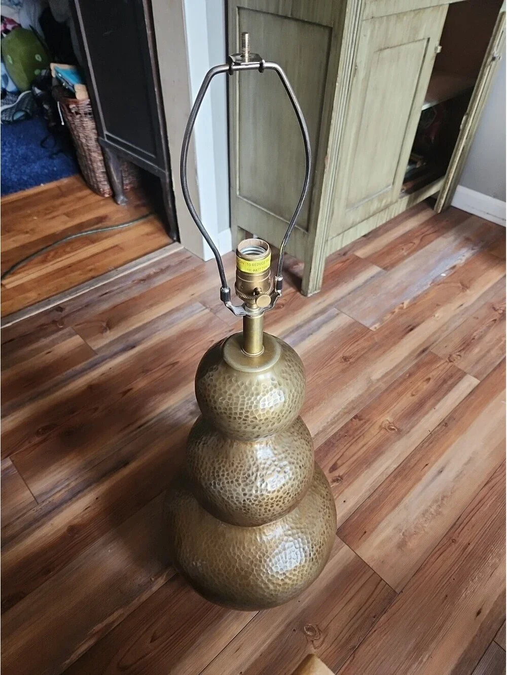 Vintage Handmade Wildwood 2014 Discontinued Brass Gourd Shaped Table Lamp 34